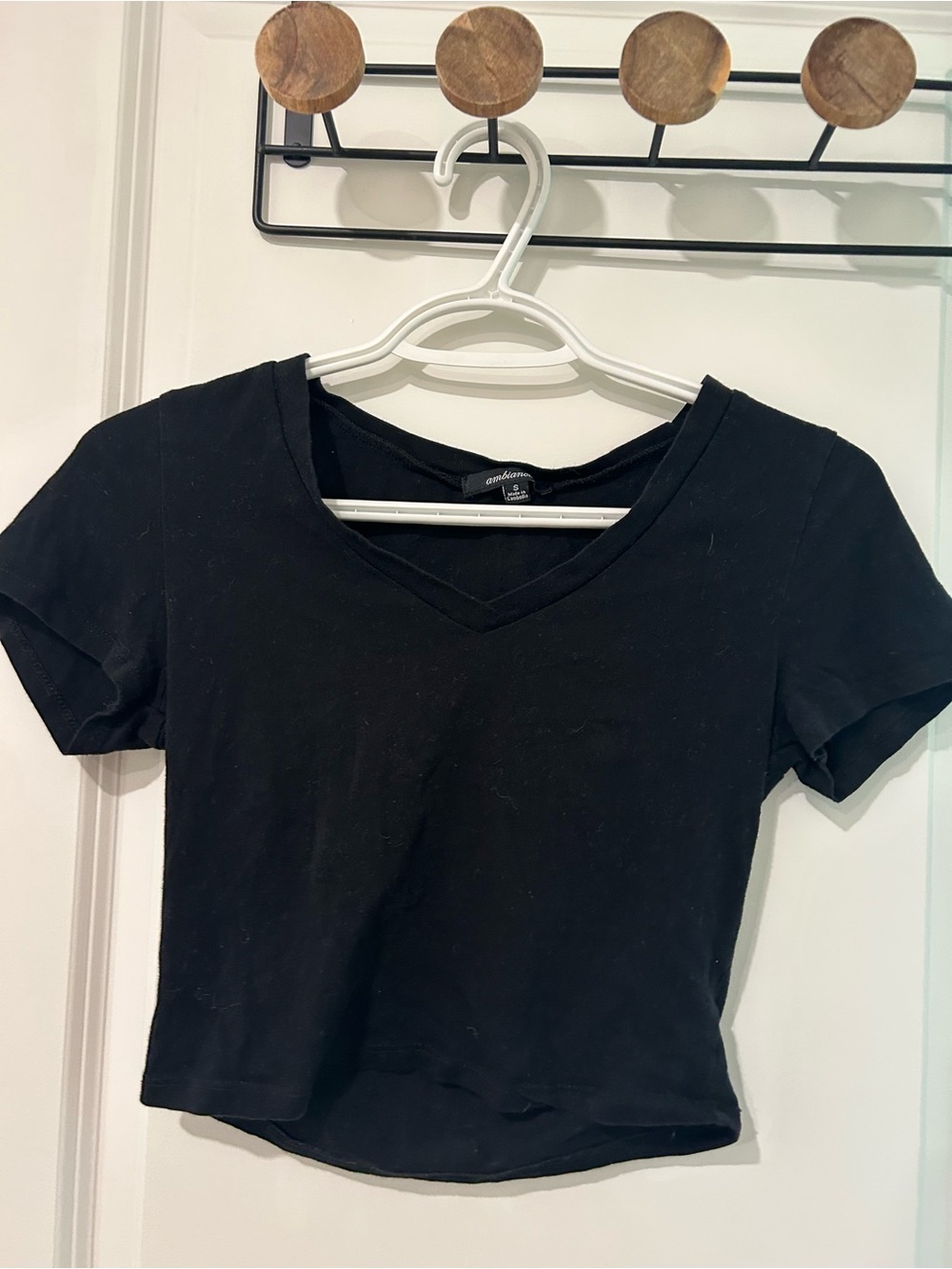 Ambiance Black V-Neck Cropped Tee
